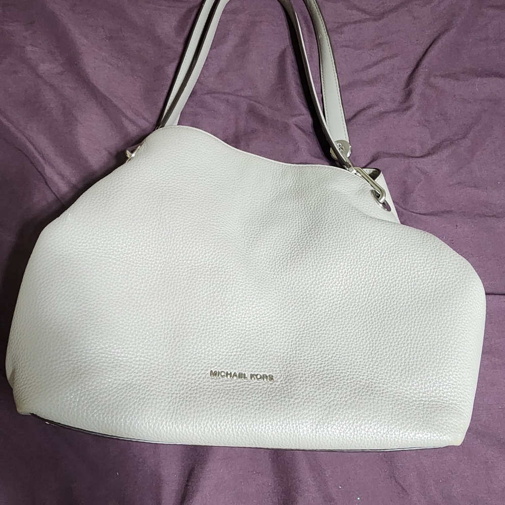 Michael Kors Light Gray Leather Tote Bag